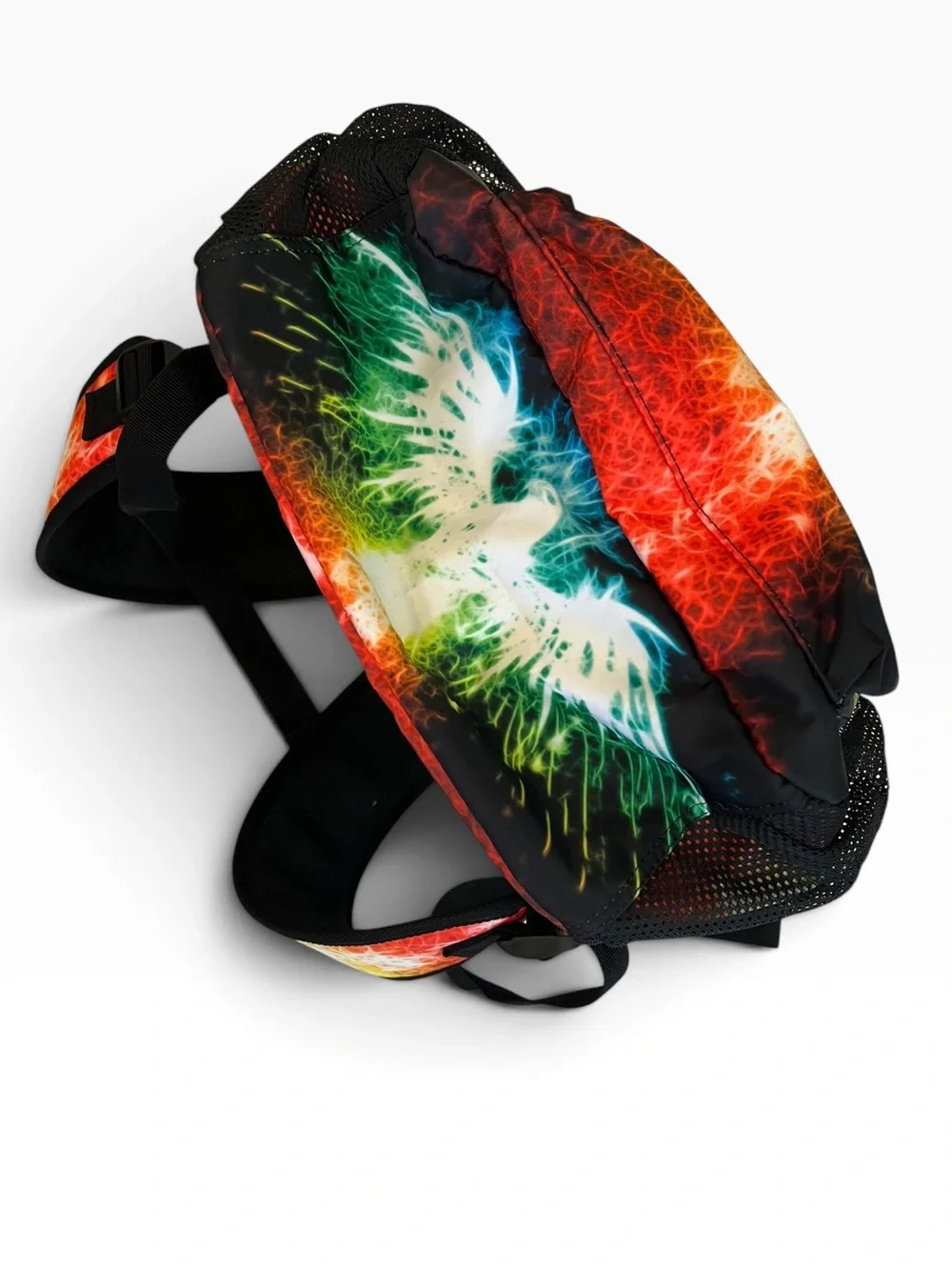 Multicolor Eagle Graphic Backpack - Vibrant Lightning Design